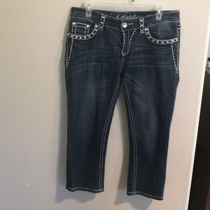 LA Idol Cropped Blue Jeans